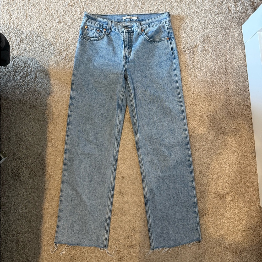 Levi’s low pro straight light blue jeans